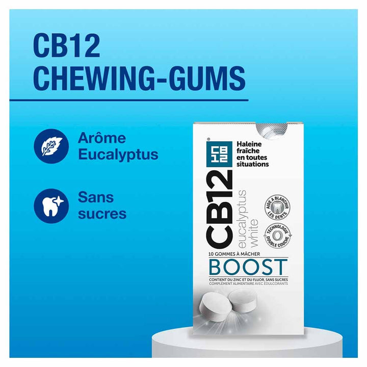 Cb12 Boost White Fresh Breath & Whitening Chewing Gums 10 units