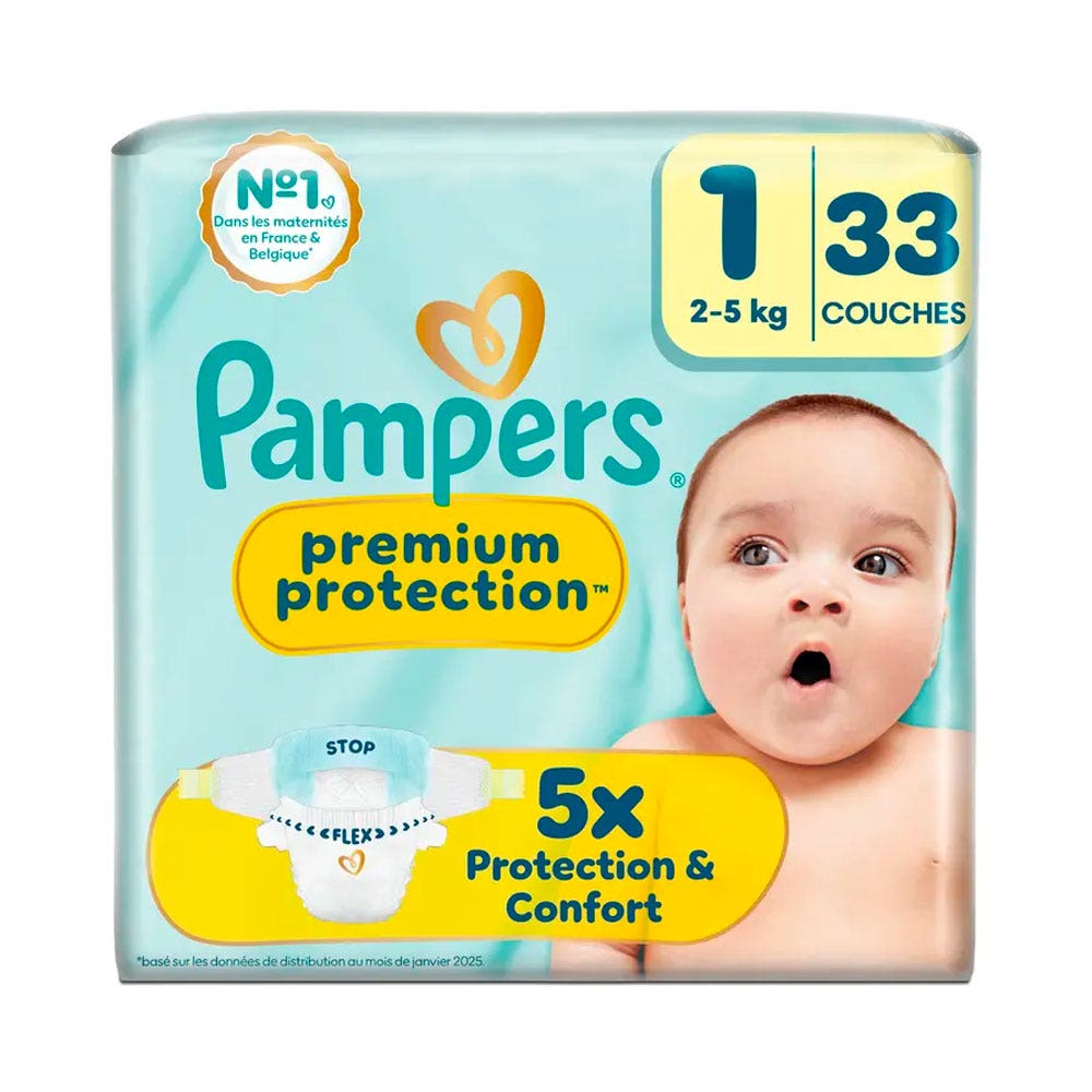 Pampers Premium Diapers Size 1 2-5kg 2x33