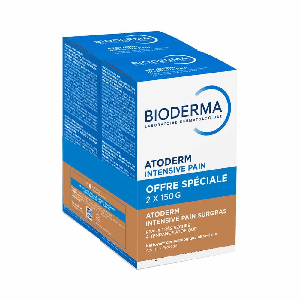 Bioderma Atoderm Intensive Superfatted Cleansing Bar Peaux sèches 2x150g (5.29oz)