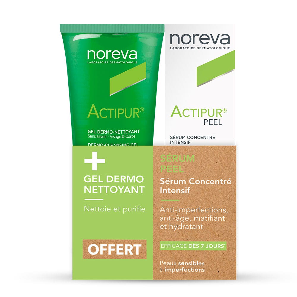 Noreva Actipur Gift set cleansing dermo gel + intensive concentrated peel serum