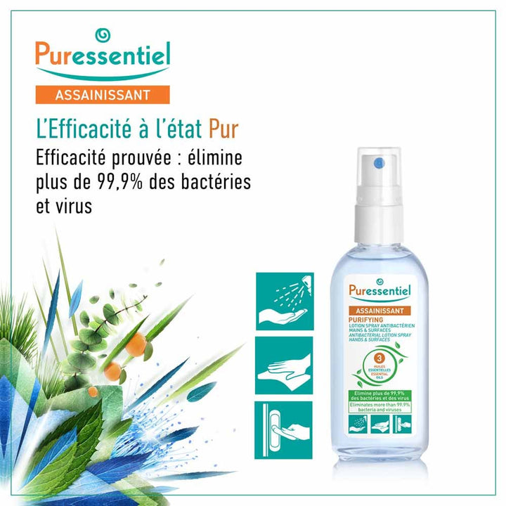 Puressentiel Sanitizing Antibacterial Spray For Hands And Surfaces Puressentiel 80ml (2.71fl oz)
