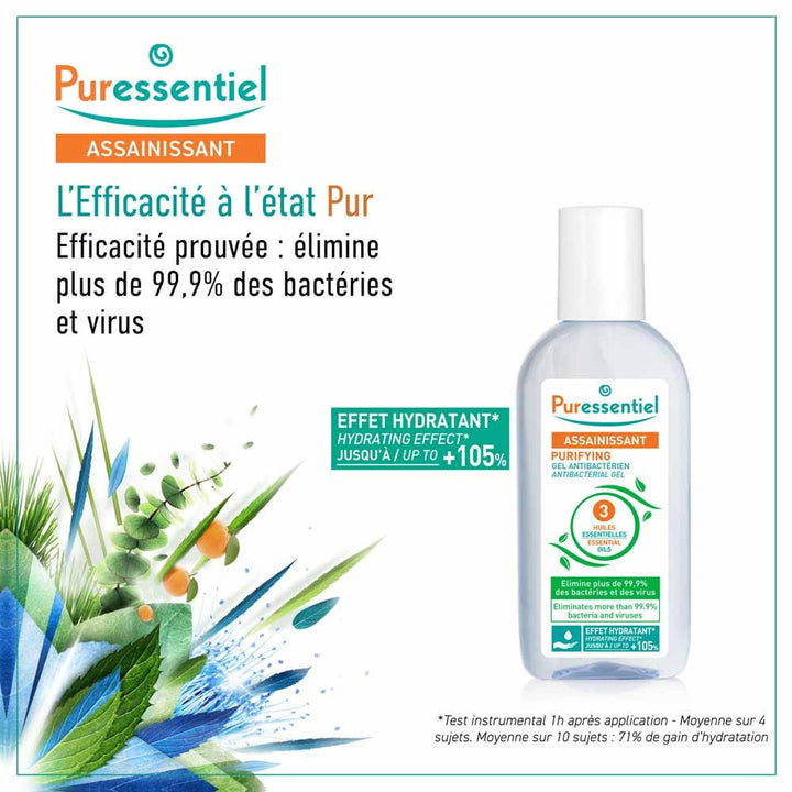 Puressentiel Sanitizing Antibacterial gel with 3 essential oils 80ml (2.71fl oz)
