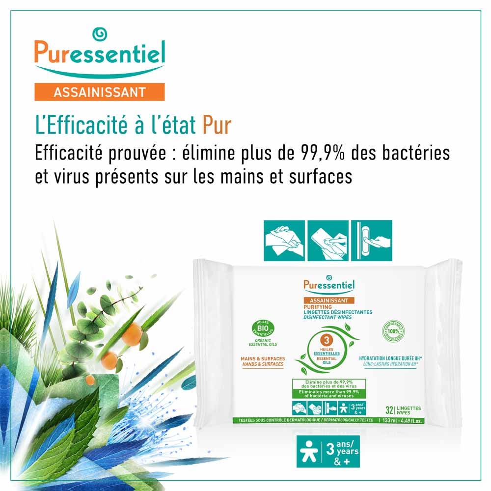 Puressentiel Bioes Disinfectant Wipes x32