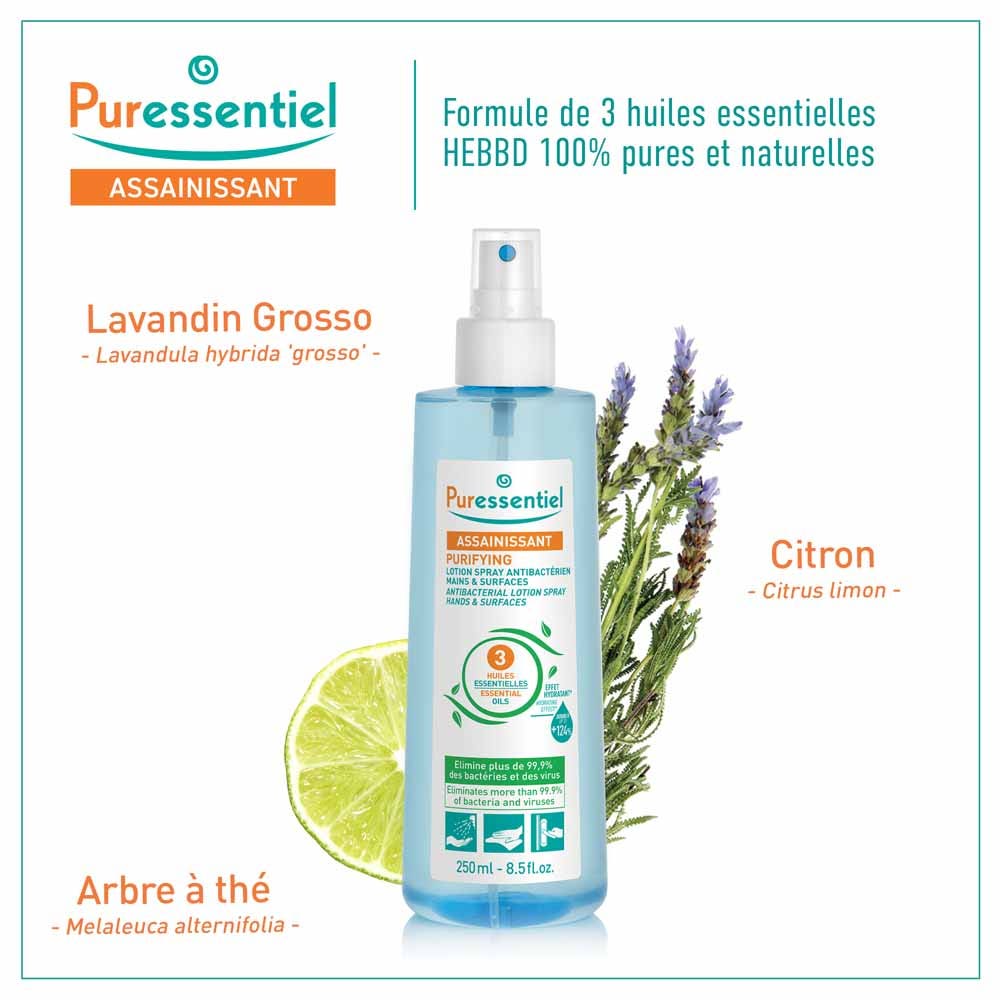Puressentiel Sanitizing Antibacterial Spray For Hands And Surfaces 80ml (2.71fl oz)