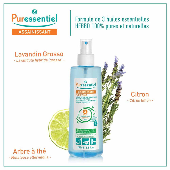 Puressentiel Sanitizing Antibacterial Spray For Hands And Surfaces 80ml (2.71fl oz)