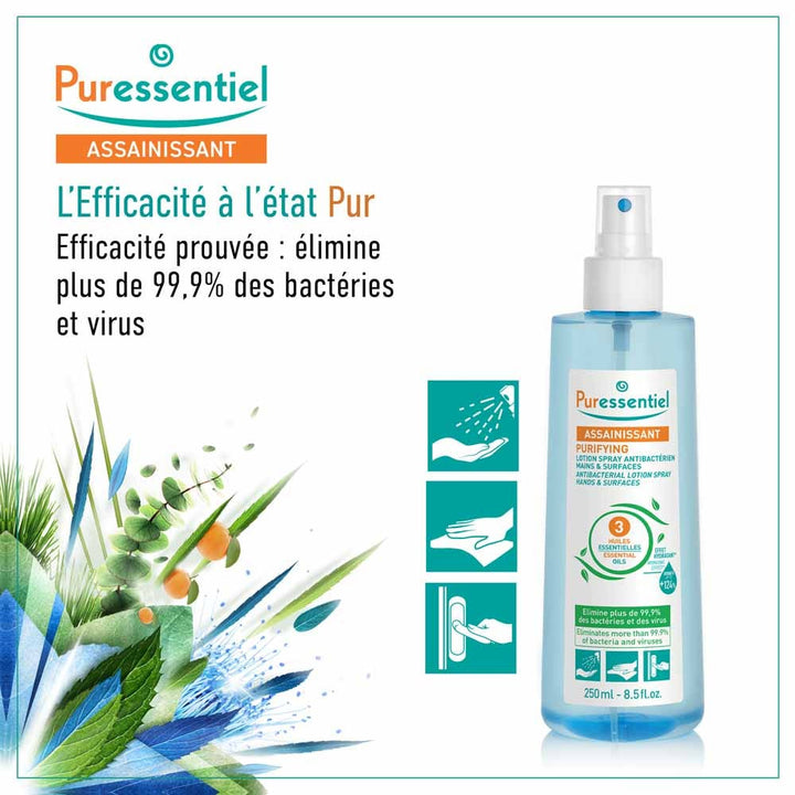 Puressentiel Sanitizing Antibacterial Spray For Hands And Surfaces 80ml (2.71fl oz)