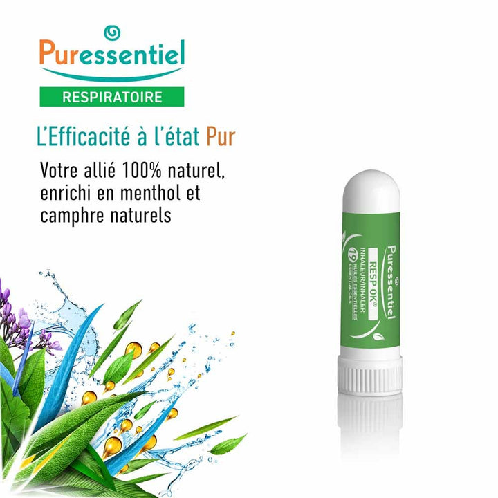Puressentiel Respiratory Respiratory Inhaler With 19 Essential Oils 1ml (0.03fl oz)