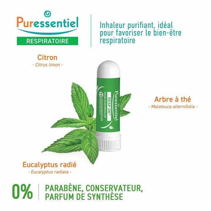 Puressentiel Respiratory Respiratory Inhaler With 19 Essential Oils 1ml (0.03fl oz)