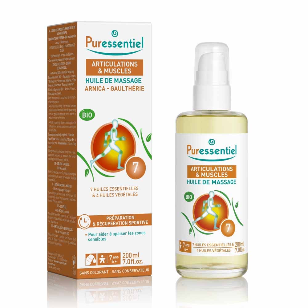 Puressentiel Joints & Muscles Massage Oil Organic Arnica and Gaultheria 200ml (6.76fl oz)