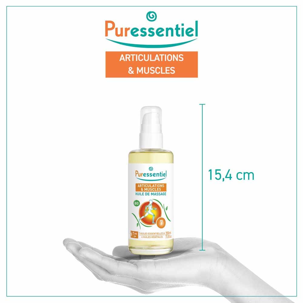 Puressentiel Joints & Muscles Massage Oil Organic Arnica and Gaultheria 200ml (6.76fl oz)