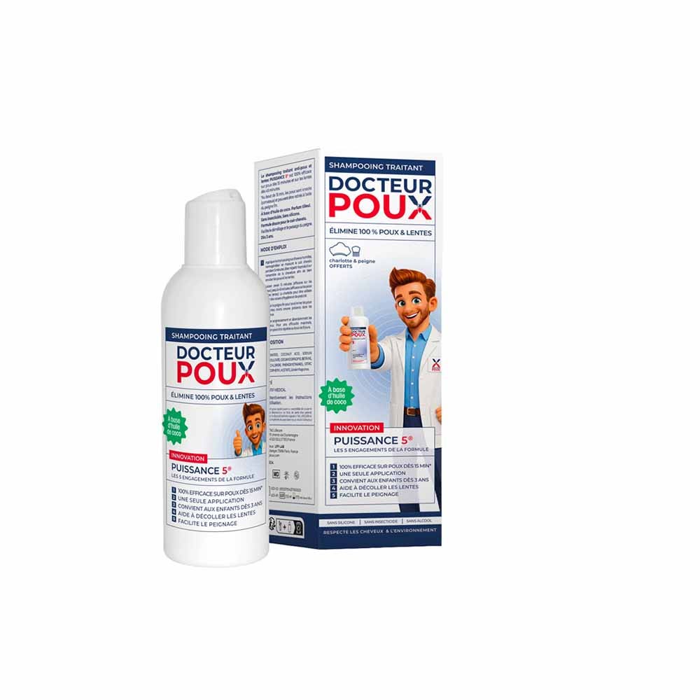 Docteur Poux Treating anti-lice shampoo power 5 family size 200 ml (6.76fl oz)