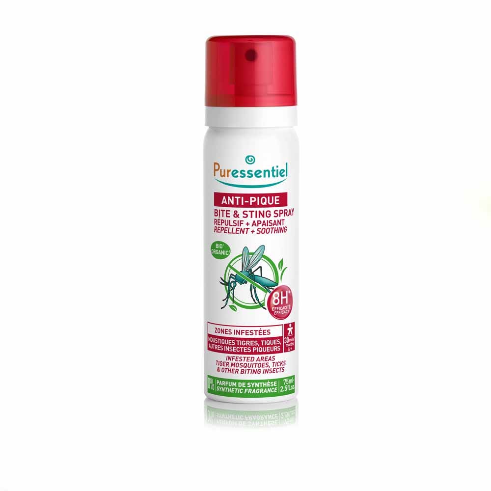 Puressentiel Repellents Mosquito repellent and soothing spray 75ml (2.54fl oz) - FrenchBeautyHub