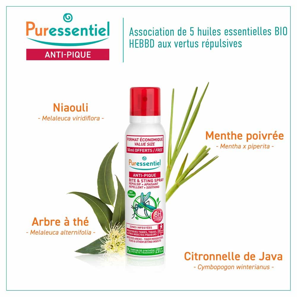 Puressentiel Repellents Soothing Mosquito Repellent 200ml (6.76fl oz)