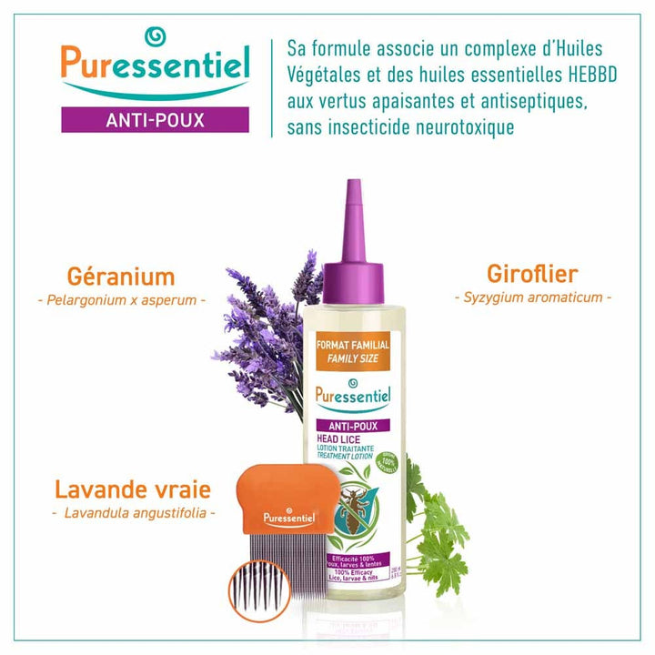 Puressentiel Anti-Lice Anti-Lice Lotion + Comb 200ml (6.76fl oz)