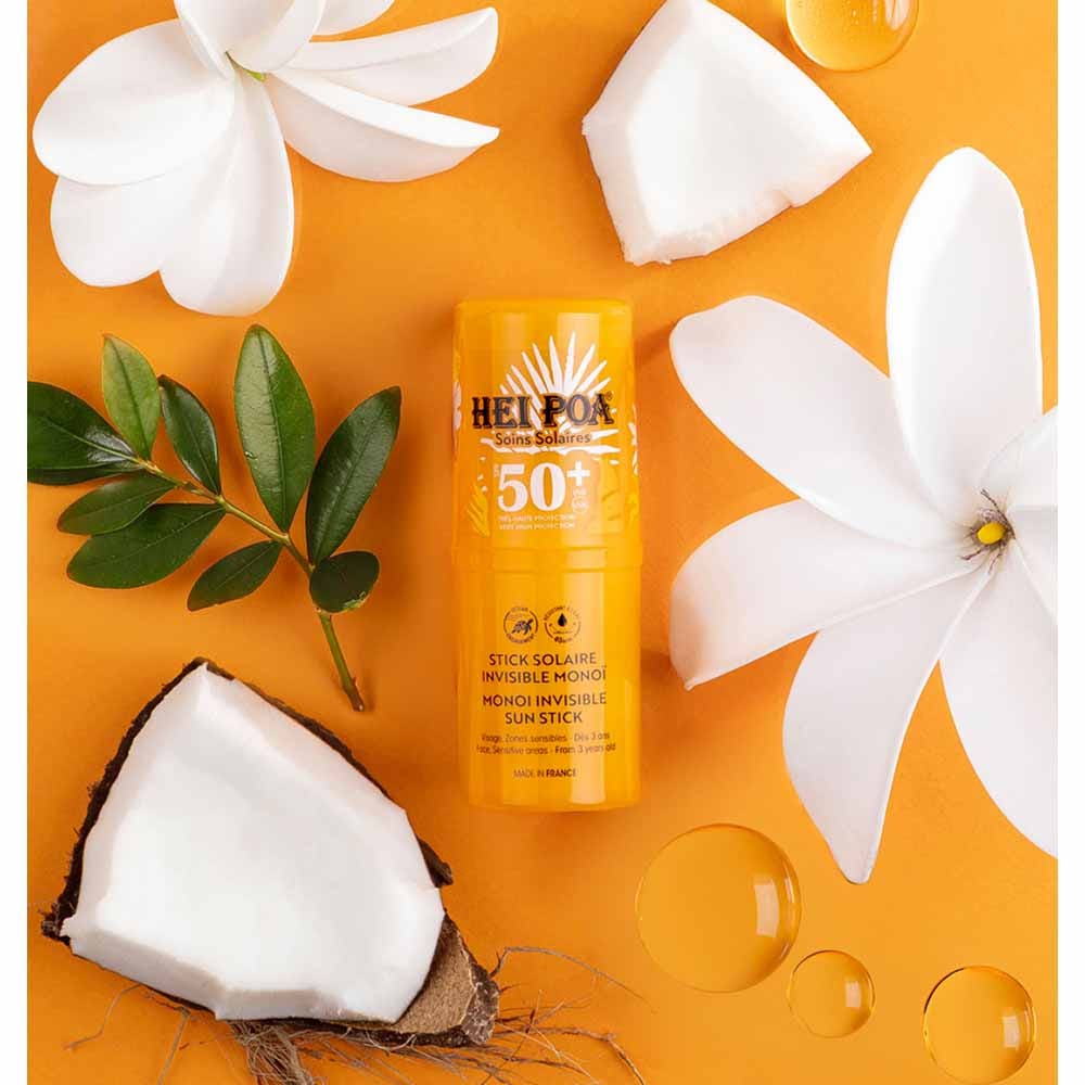 Hei Poa Invisible SPF50+ Monoï sun stick 15 g (0.53oz)