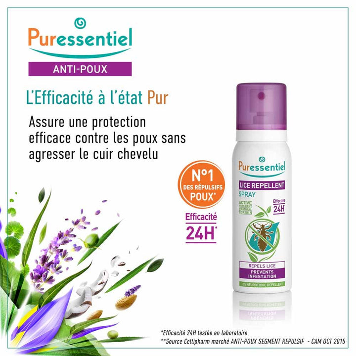 Puressentiel Anti-Lice Lice Repellent Spray 75ml (2.54fl oz)