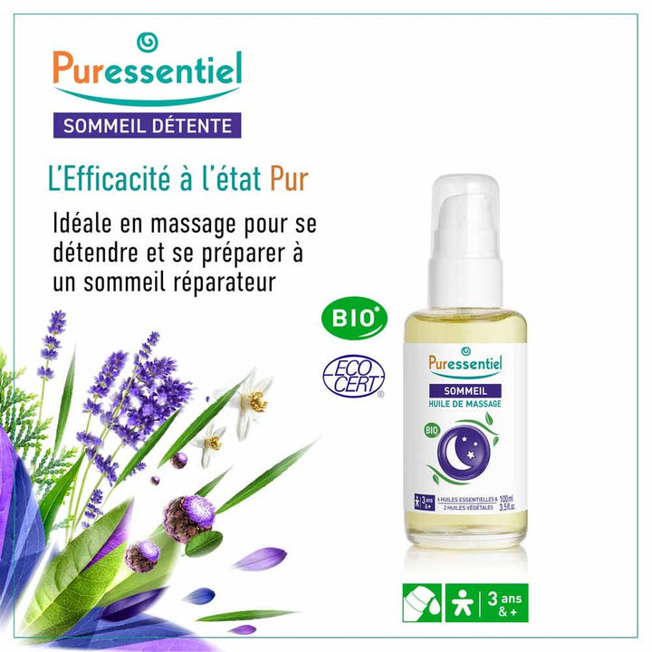 Puressentiel Sleep Organic Massage Oil Lavender & Neroli 100ml (3.38fl oz)