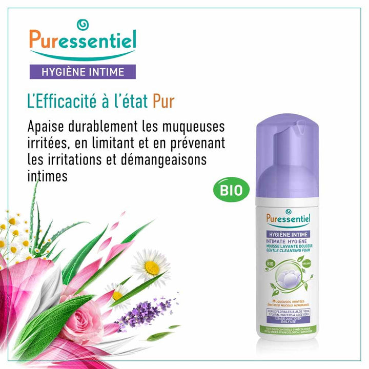 Puressentiel Intimate Hygiene Organic Gentle Cleansing Foam Intimate Hygiene 150 ml (5.07fl oz)