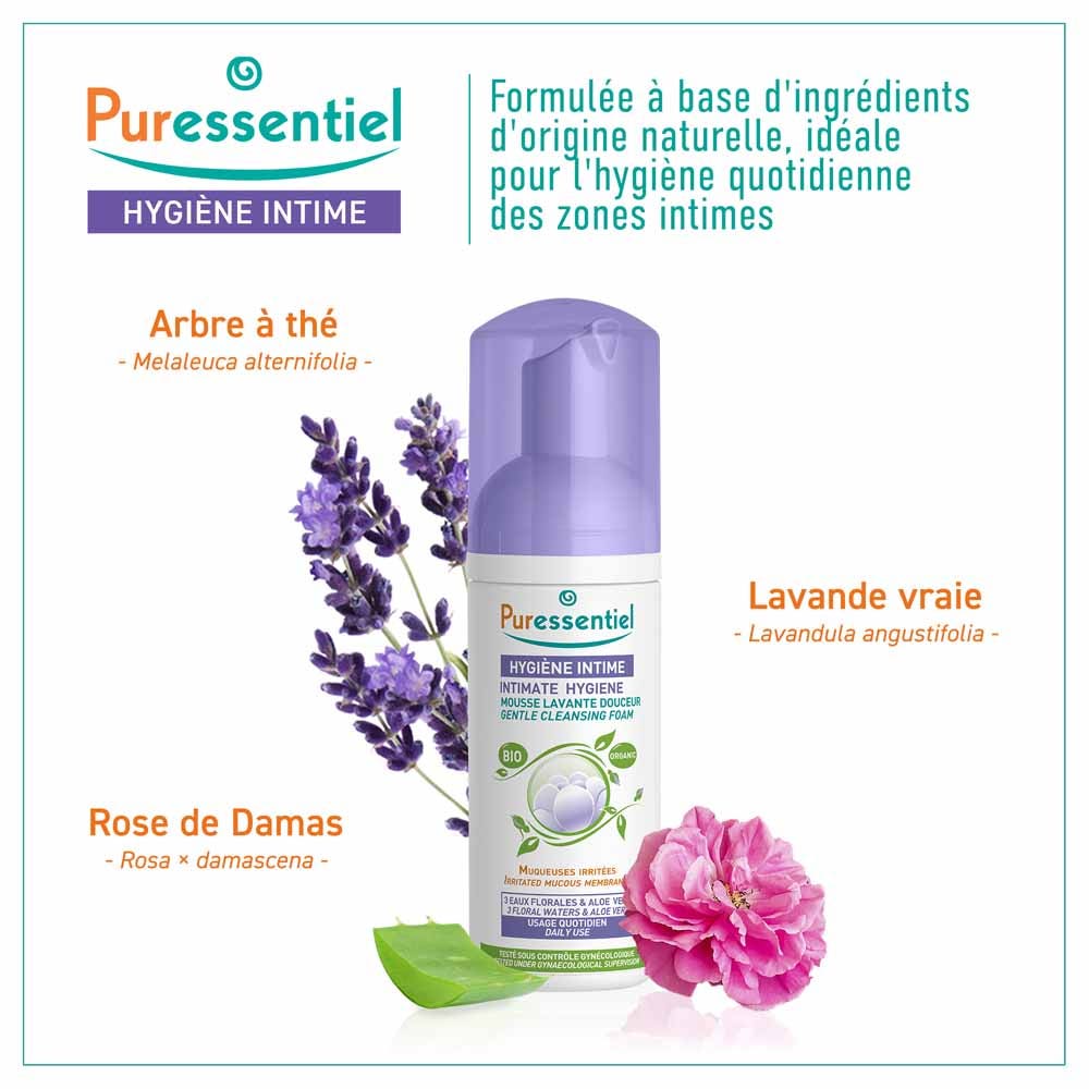 Puressentiel Intimate Hygiene Organic Gentle Cleansing Foam Intimate Hygiene 150 ml (5.07fl oz)