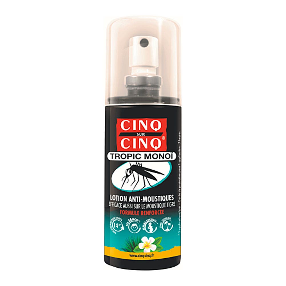 Cinq Sur Cinq Tropic lotion anti-mosquitoes monoï 75ml (2.54fl oz) - FrenchBeautyHub