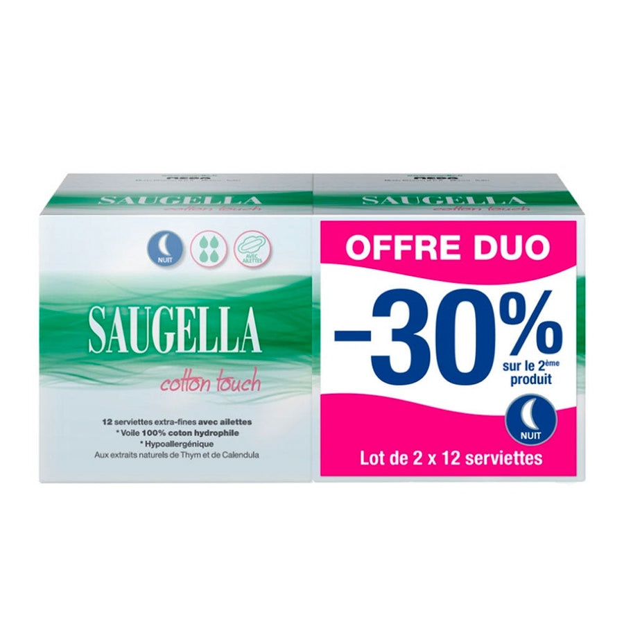 Saugella CottonTouch Extra-thin sanitary towels with wings 2 x 12