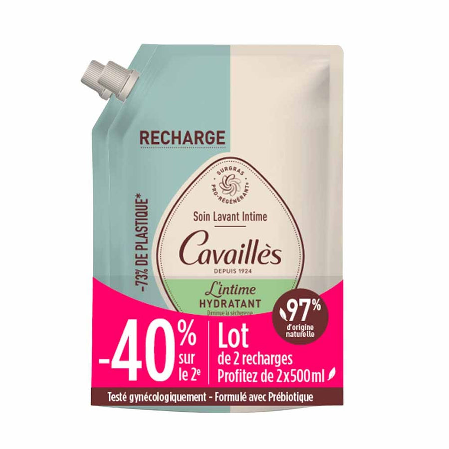 Cavaillès Intimate Dryness Eco-refill hydrating cleansing wash 2 x 1000ml (33.81fl oz)