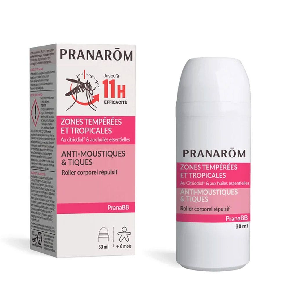 Pranarôm Pranabb Body repellent roller against mosquitoes and ticks 30ml (1.01fl oz) - FrenchBeautyHub