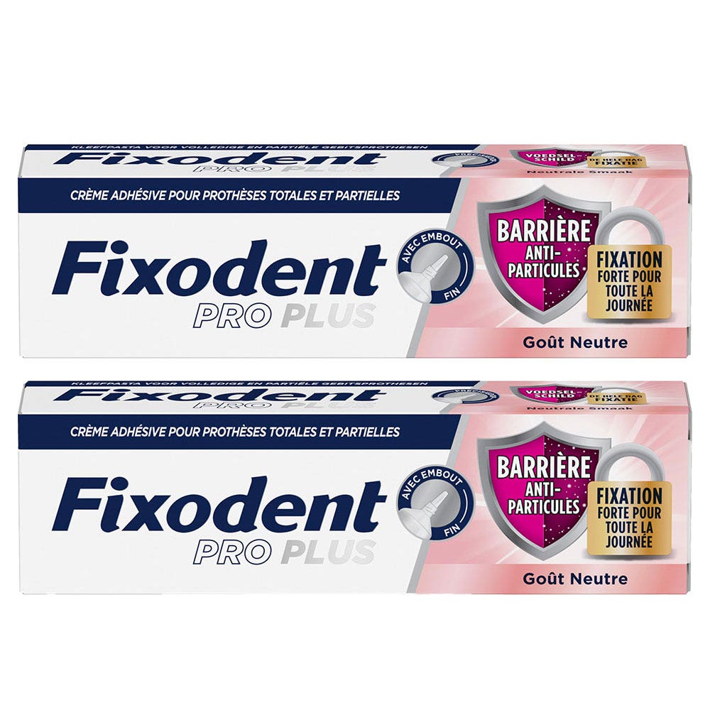 Fixodent Pro plus Adhesive cream for full and partial dentures particle barrier 35g (1.23 oz)