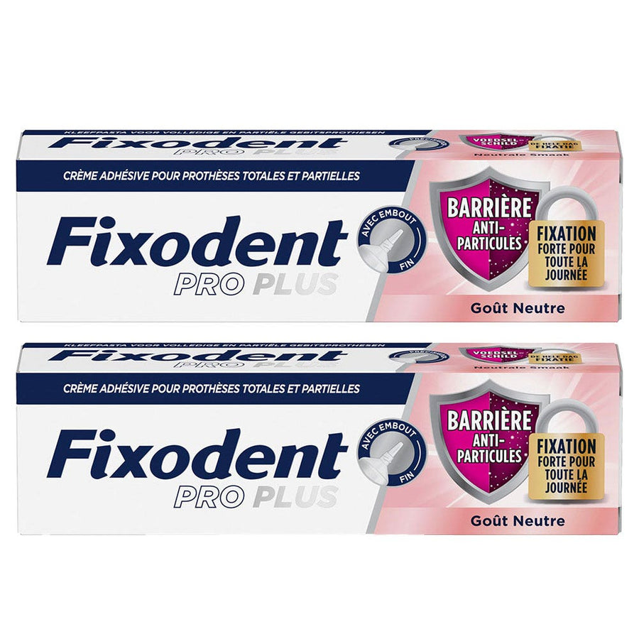 Fixodent Pro plus Adhesive cream for full and partial dentures anti-particle barrier 2 x 70g (2.47 oz)