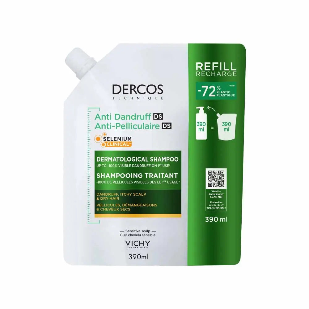 Vichy Dercos Eco Refill Anti-Dandruff Shampoo for Dandruff and Itching Dry hair 390ml (13.19fl oz)