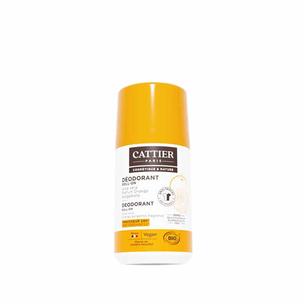 Cattier Roll-On Deodorant Citrus Bergamot Orange Fragrance Bio 50ml (1.69 fl oz)