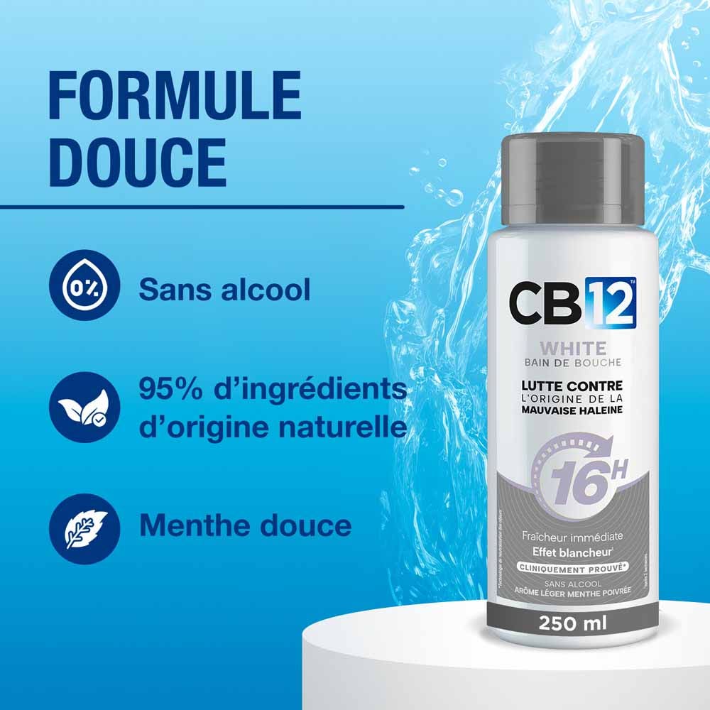 Cb12 Alcohol-Free Mouthwash mild peppermint flavour 2 x 500ml (16.91fl oz)