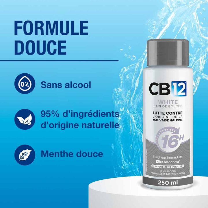 Cb12 Alcohol-Free Mouthwash mild peppermint flavour 2 x 500ml (16.91fl oz)
