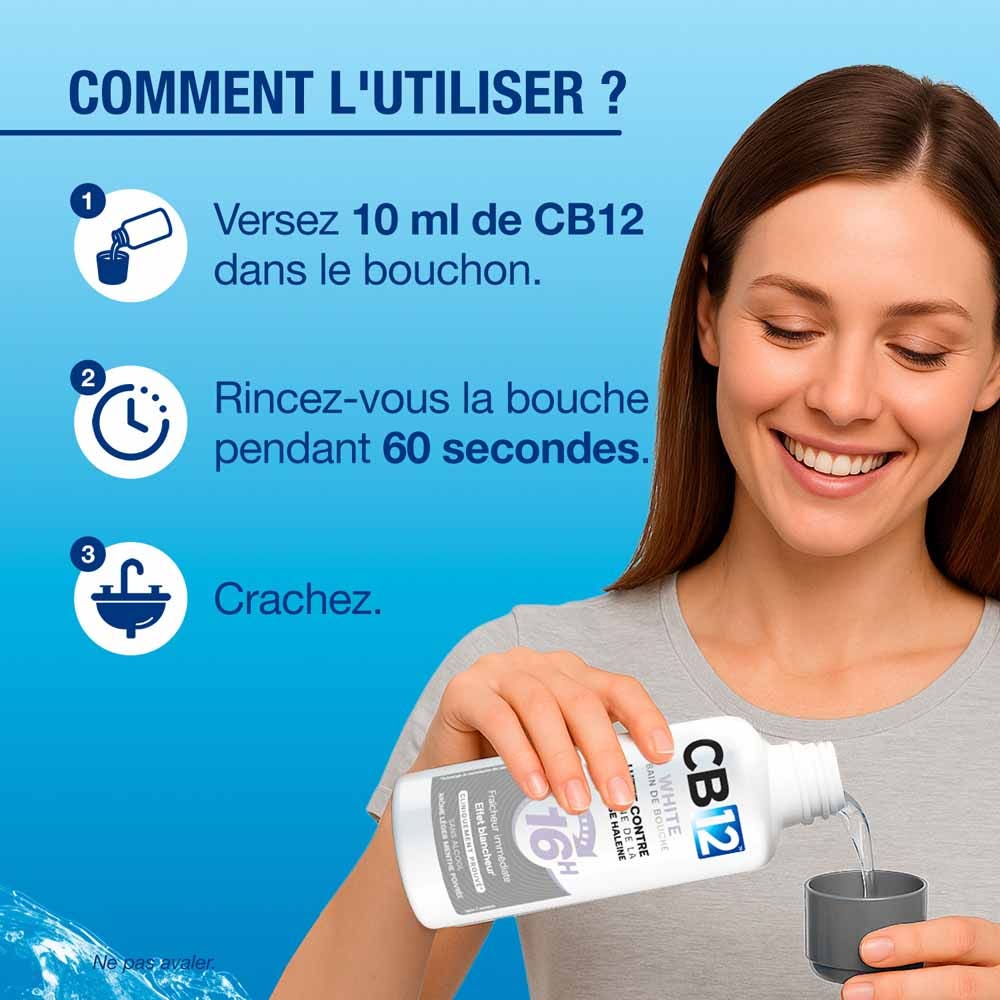 Cb12 Alcohol-Free Mouthwash mild peppermint flavour 2 x 500ml (16.91fl oz)