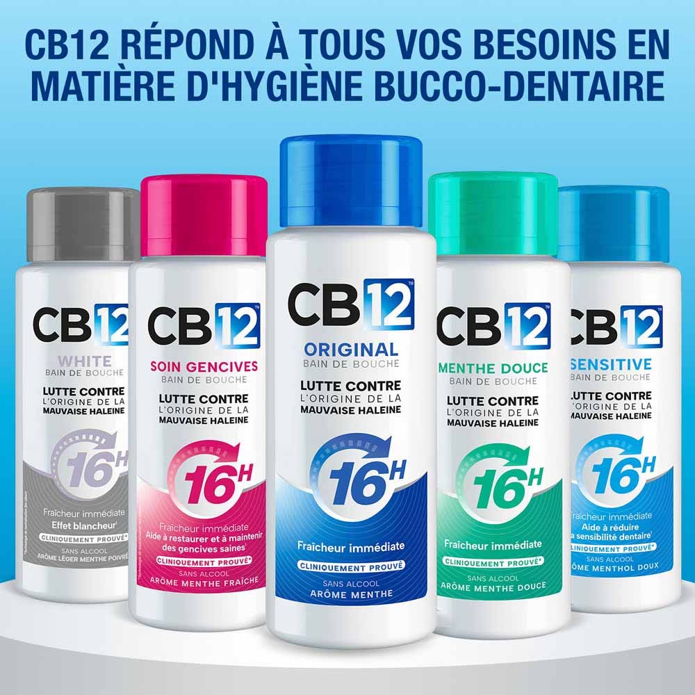 Cb12 Alcohol-Free Mouthwash mild peppermint flavour 2 x 500ml (16.91fl oz)