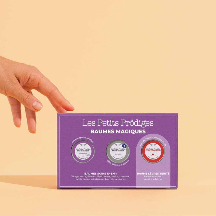 Les petits prodiges Gift set trio of balms neutral fig and tinted 200g (7.05 oz)