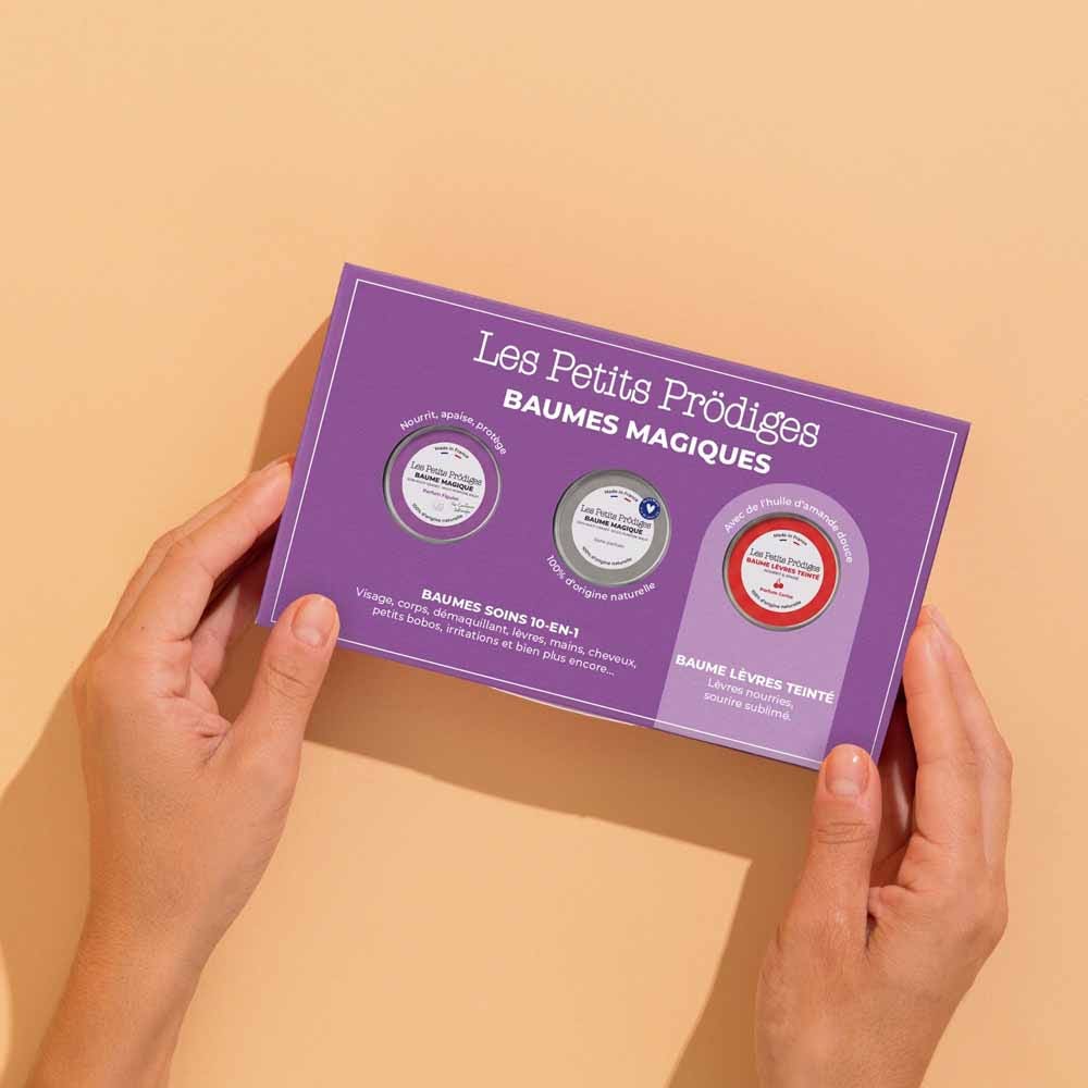 Les petits prodiges Gift set trio of balms neutral fig and tinted 200g (7.05 oz)