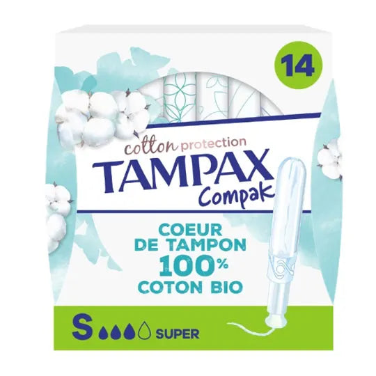Tampax Compack Cotton Protection Super pads Bioes cotton x14