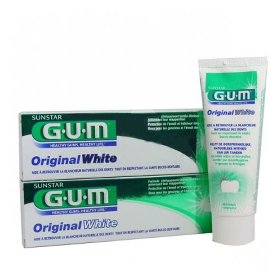 Dentifrice anti-taches Gum Original White 75 ml x2 (2,53 fl oz x2) 