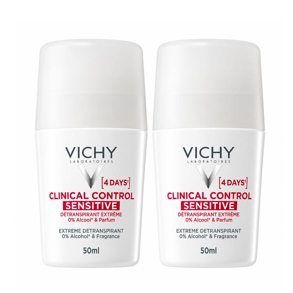 Vichy Clinical Control Extreme antiperspirant roll-on Sensitive Peaux Sensibles 2 x 100ml (3.38fl oz)