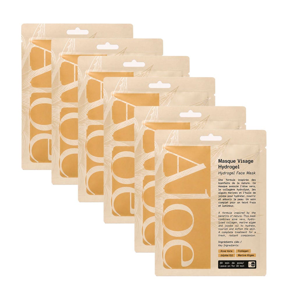 Aloe Paris Hydrogel face masks 6 masks - FrenchBeautyHub