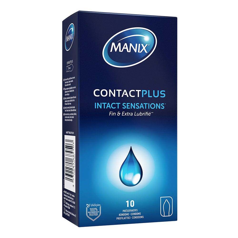 Manix Contact Plus Thin condoms with extra lubrication 10 units - FrenchBeautyHub