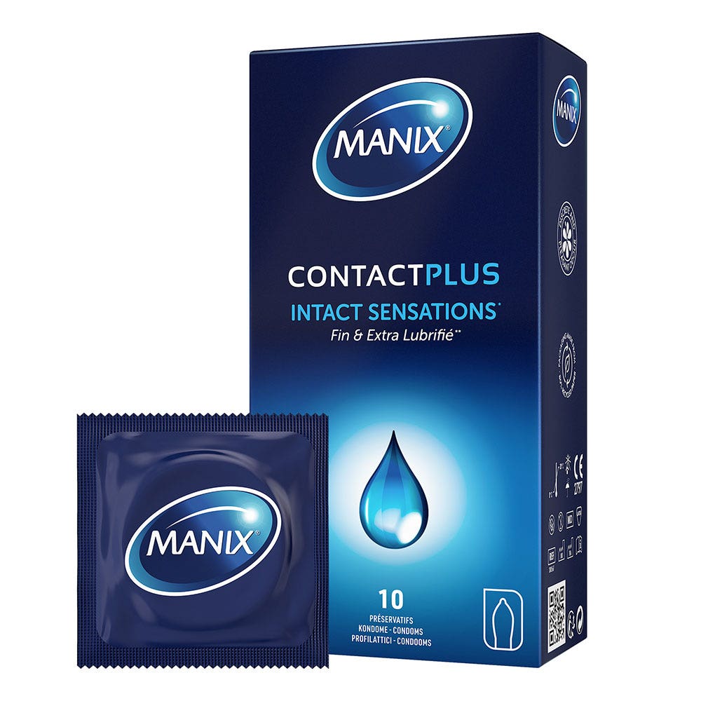 Manix Contact Plus Thin condoms with extra lubrication 10 units - FrenchBeautyHub