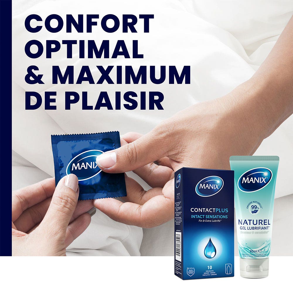 Manix Contact Plus Thin condoms with extra lubrication 10 units - FrenchBeautyHub