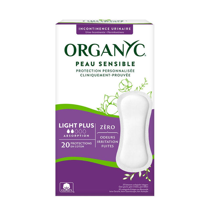 Organyc Panty liners for urinary leakage for light incontinence plus x 20 - FrenchBeautyHub