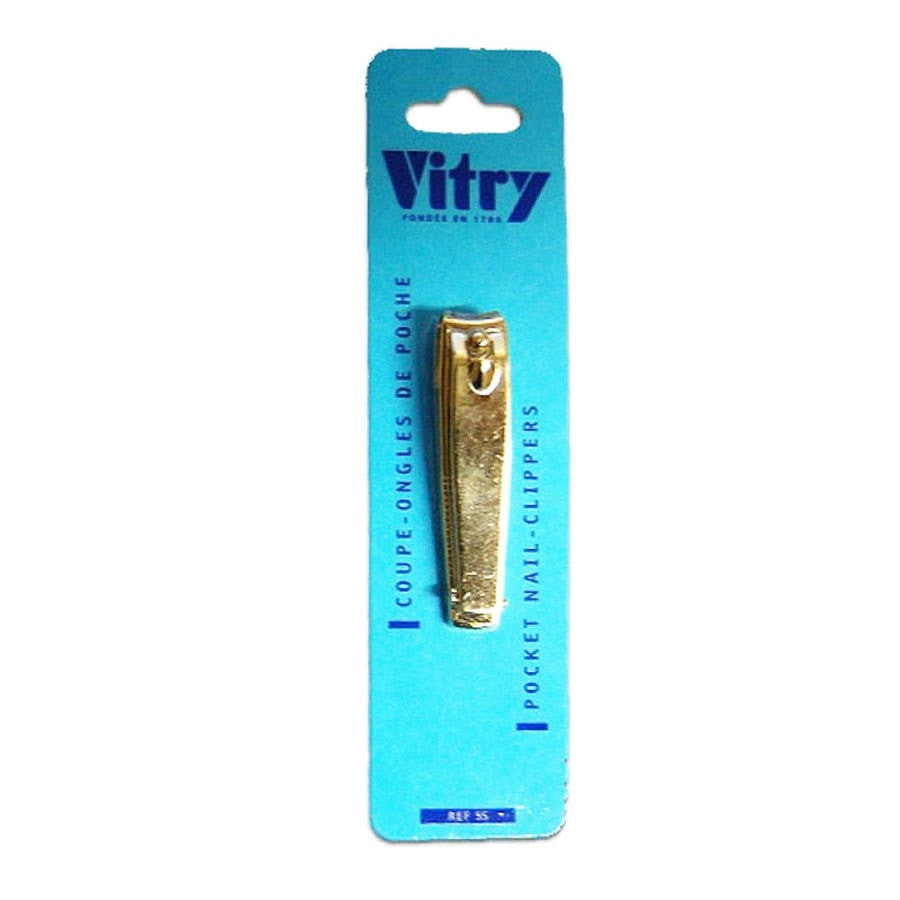 Vitry Gold Pocket Nail Clipper 4055 - Stainless Steel Manicure Accessory