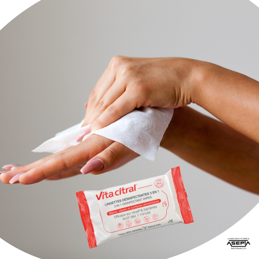 Vita Citral 3 in 1 desinfecterende doekjes x12
