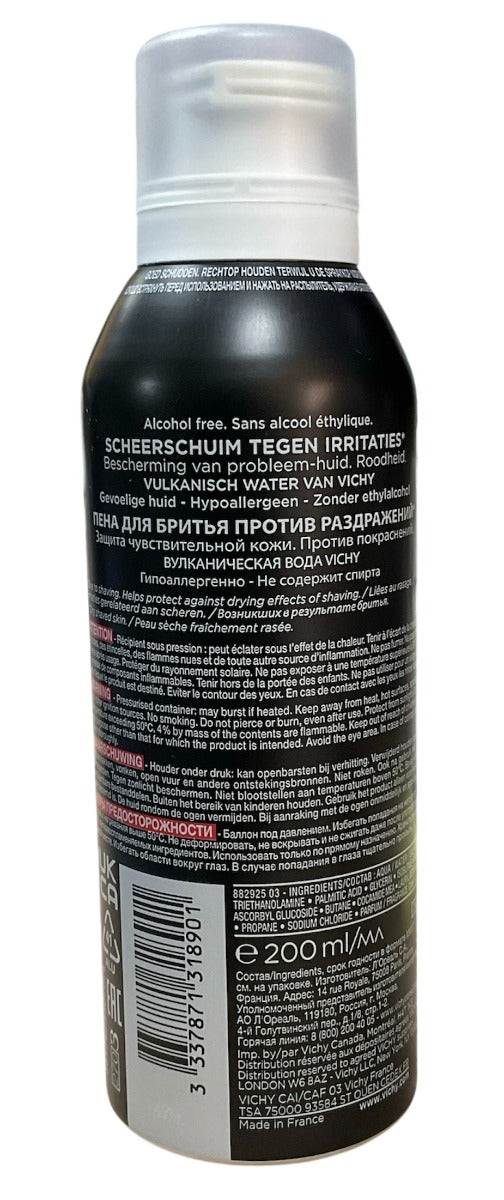 Vichy Man Espuma de barbear com vitamina C anti-irritação para pele sensível 200ml