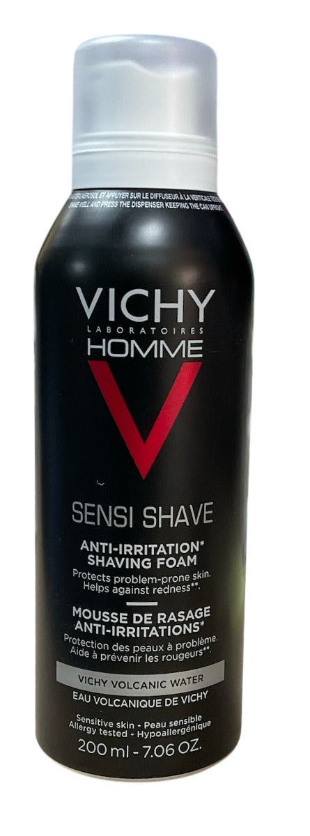 Vichy Man Espuma de barbear com vitamina C anti-irritação para pele sensível 200ml