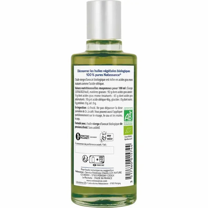 Natessance Pure Organic Avocado Oil 50ml (1.69fl oz)